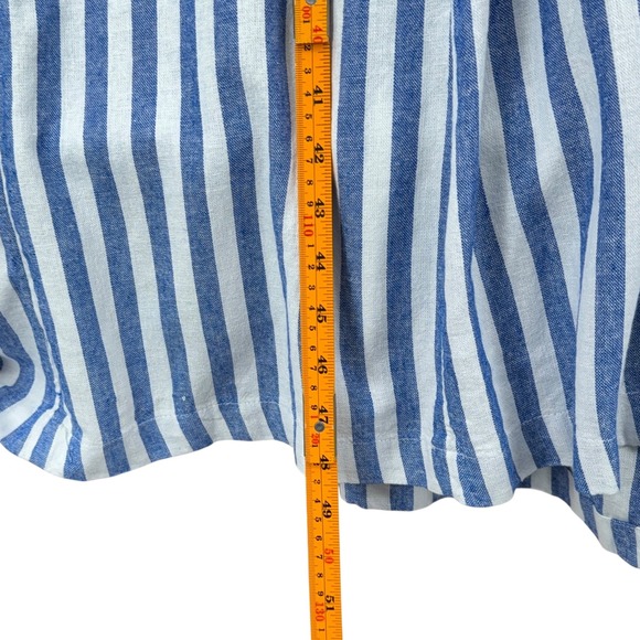 Old Navy Womens 3X Blue White Striped Linen Blend Dress Costal - Picture 7 of 8